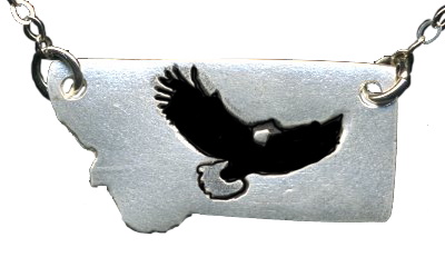 Eagle - Silver PMC (Montana) State Necklace by Dani'z Designz