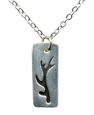 Antlers - Silver Bar PMC Necklace by Dani'z Designz