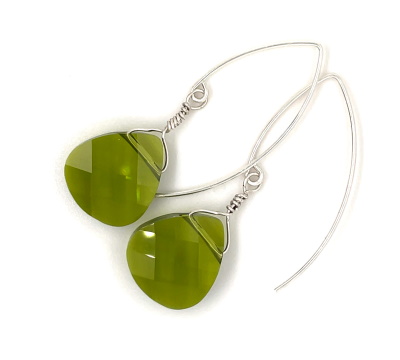 Olivine Briolette Earrings - Crystal Jewelry by Dani'z Designz Montana