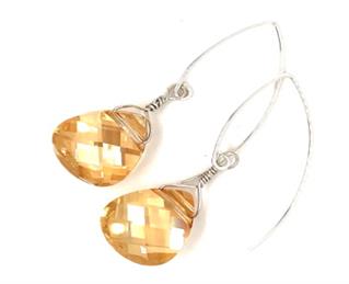 Topaz Briolette Earrings - Crystal Jewelry by Dani'z Designz Montana