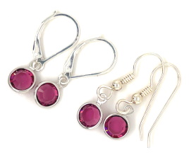 Crystal Round Earrings by Dani'z Designz with ear wire options