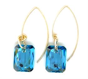 Aquamarine Rectangle Earrings - Crystal Jewelry by Dani'z Designz Montana