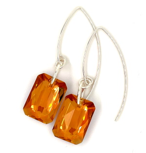 Topaz Rectangle Earrings - Crystal Jewelry by Dani'z Designz Montana