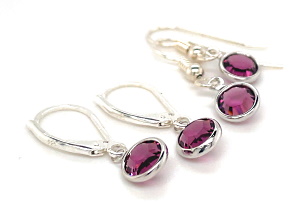 Amethyst Mini Round Crystal Earrings - Jewelry by Dani'z Designz MT