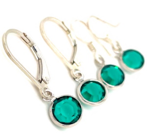 Small Round Crystal Earrings by Dani'z Designz with silver ear wire options