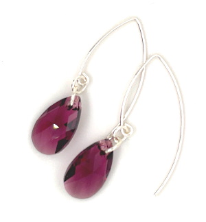 Amethyst Teardrop Earrings - Crystal Jewelry by Dani'z Designz Montana