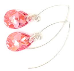 Light Pink Teardrop Earrings - Crystal Jewelry by Dani'z Designz Montana