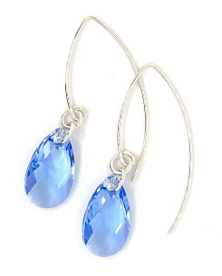 Sapphire Teardrop Earrings - Crystal Jewelry by Dani'z Designz Montana
