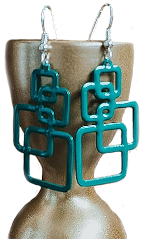 New powder-coated metal earrings with sterling silver Frenchwires