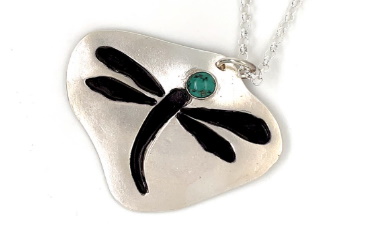 Dragonfly Silver Pendant by Daniz Designz Montana