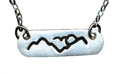 Small Mountain Silver Bar - Silver PMC Necklace by Dani'z Designz