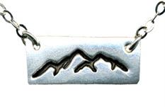 Mountains Silver Bar - Silver PMC Necklace b yDani'z Designz